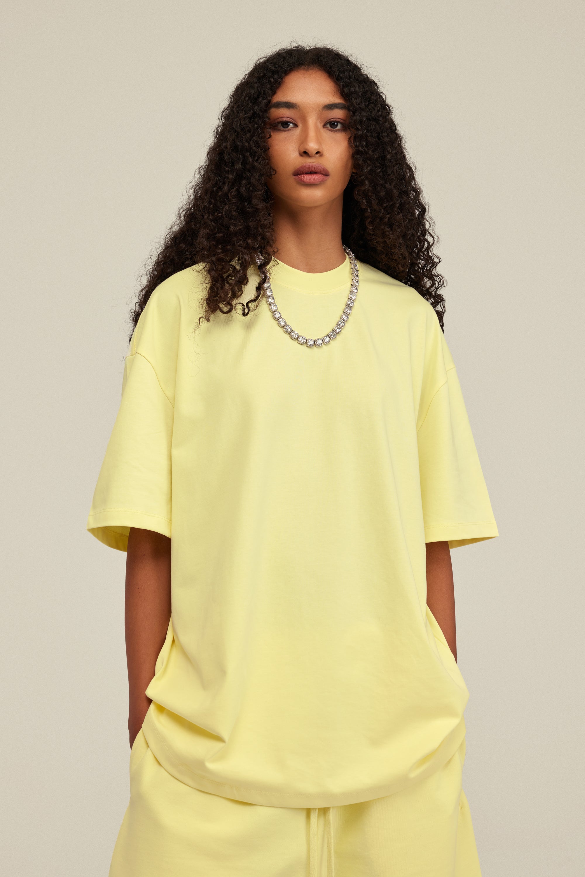 305GSM Unisex FOG Earth-Tone 20-Color Drop-Shoulder T-shirt Yellow