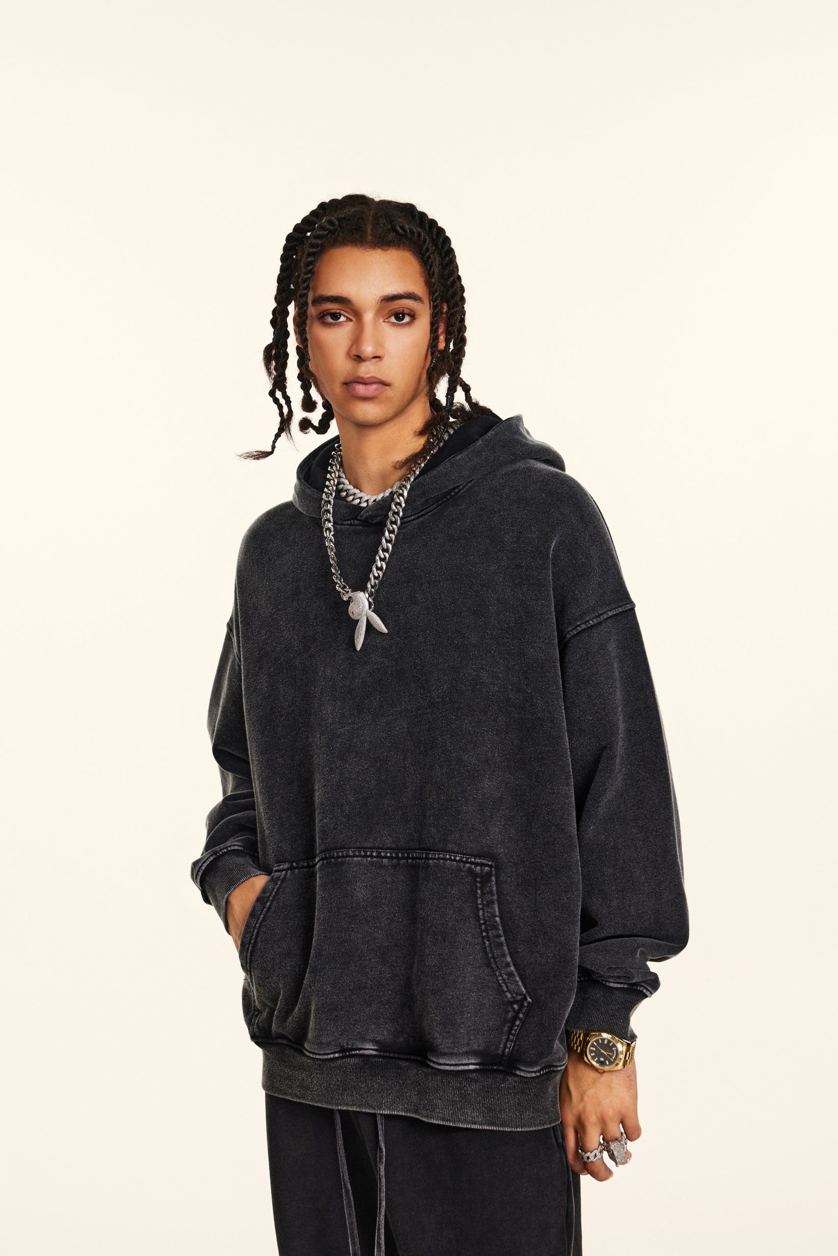 420GSM Women’s Heavyweight Fried-Color Snow-Wash Hoodie Snow Wash