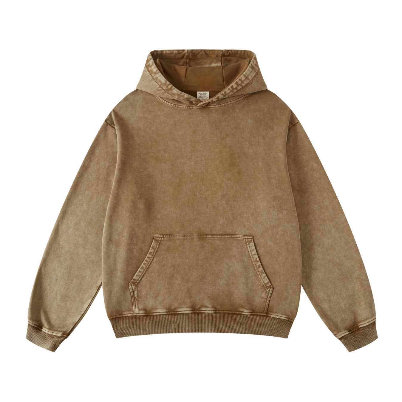 420GSM Women’s Heavyweight Fried-Color Snow-Wash Hoodie  Brown