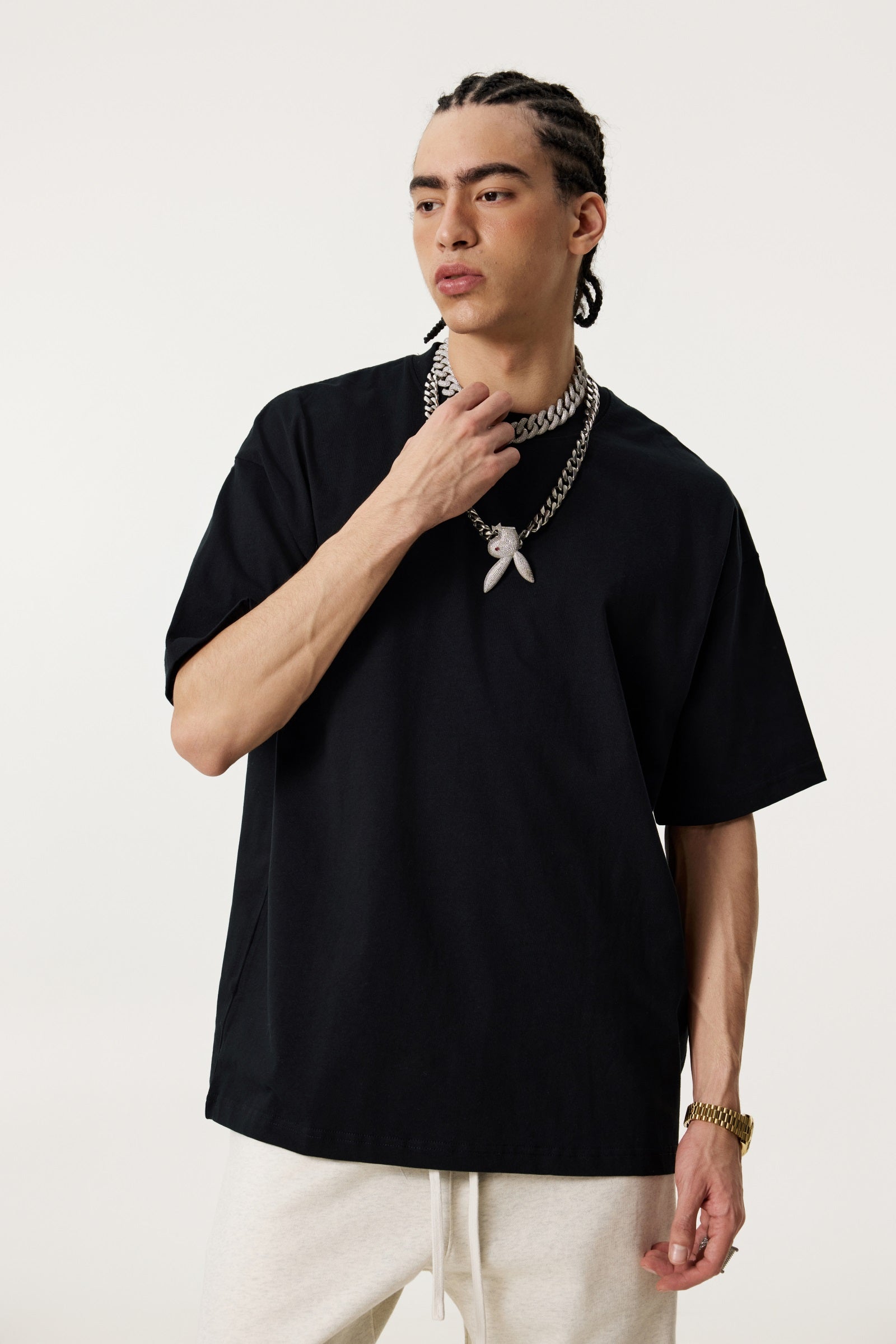 180GSM Men's Lightweight T-shirt Black