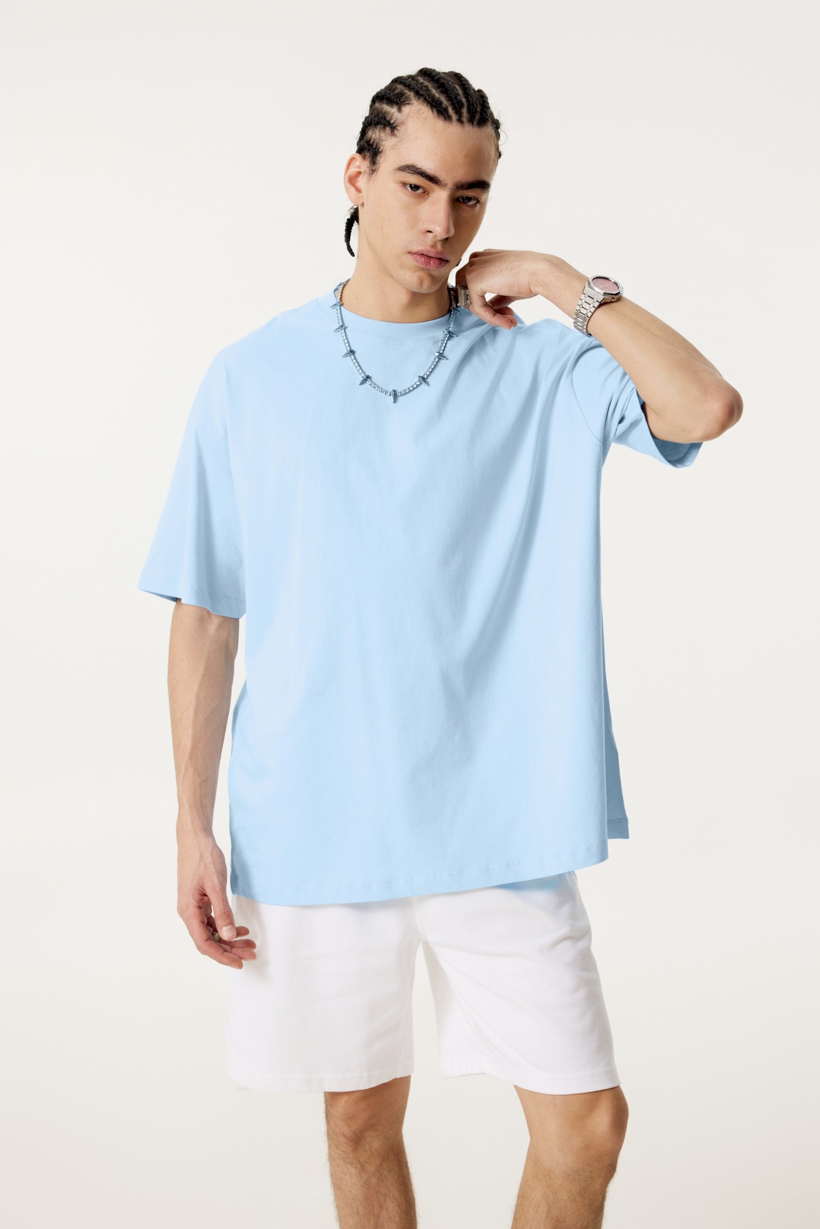 180GSM Men's Lightweight T-shirt Light blue