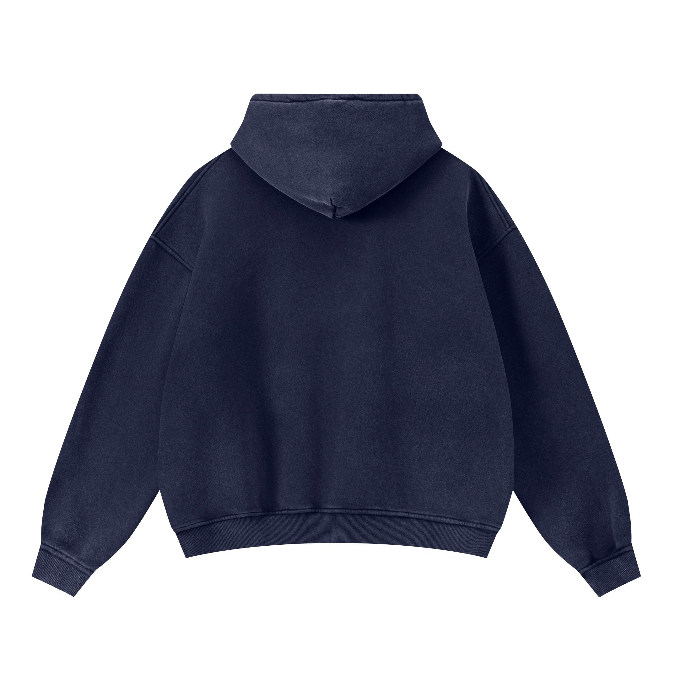 400GSM Unisex Washed Heavyweight Boxy-Fit Hoodie Vintage Royal Blue