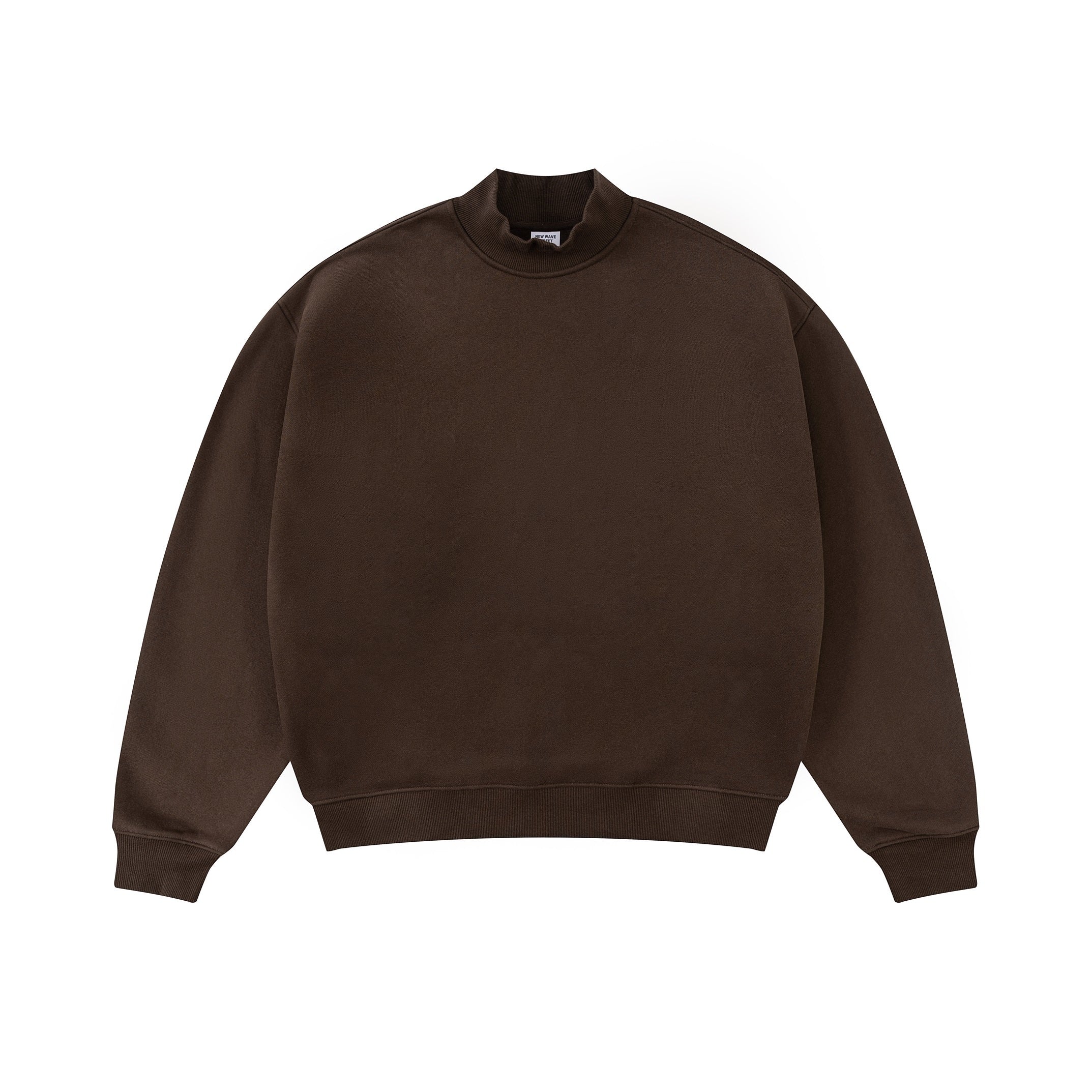 370GSM  Unisex Raw-Edge Ripped French Terry PP-Sprayed Sweatshirt Brown