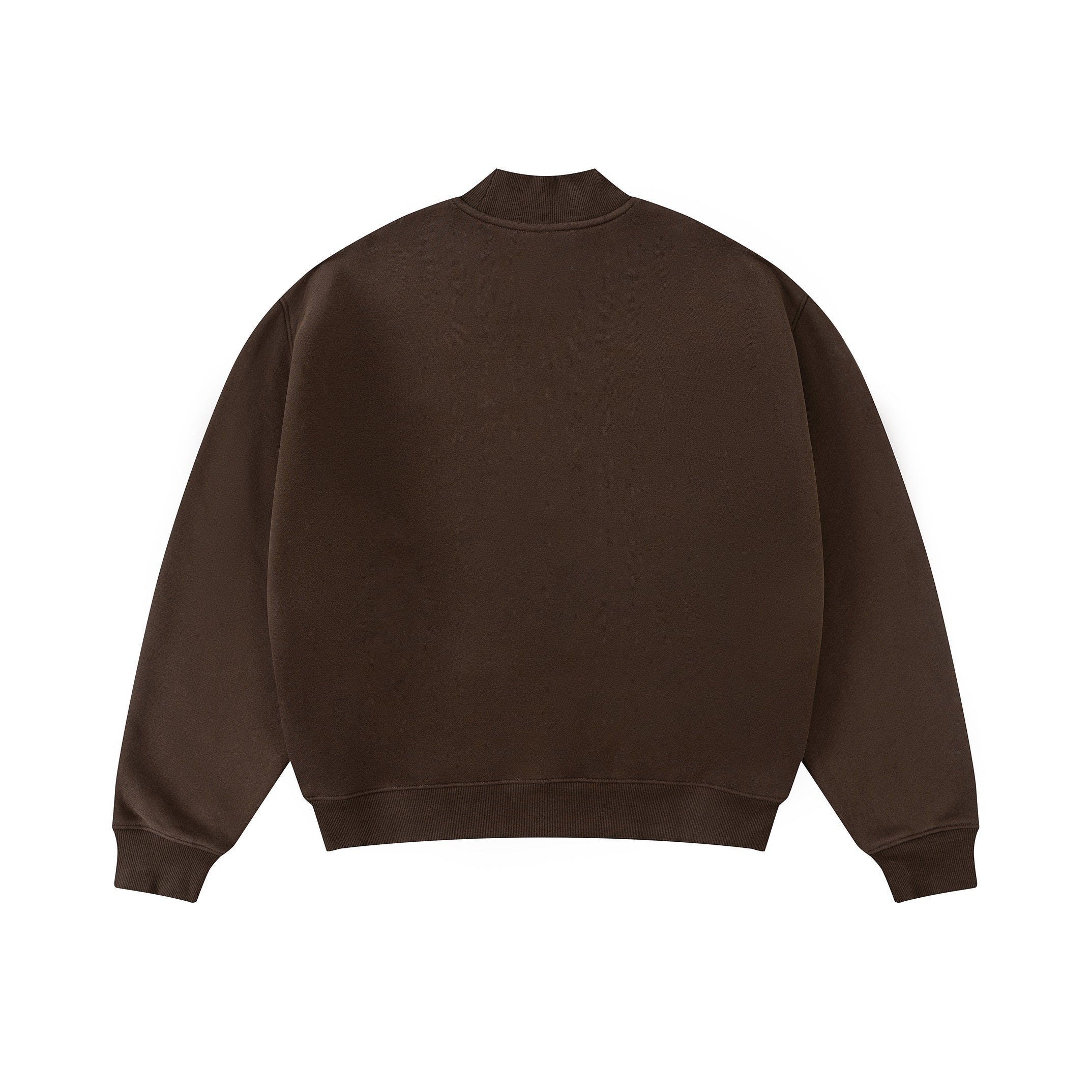 370GSM  Unisex Raw-Edge Ripped French Terry PP-Sprayed Sweatshirt Brown