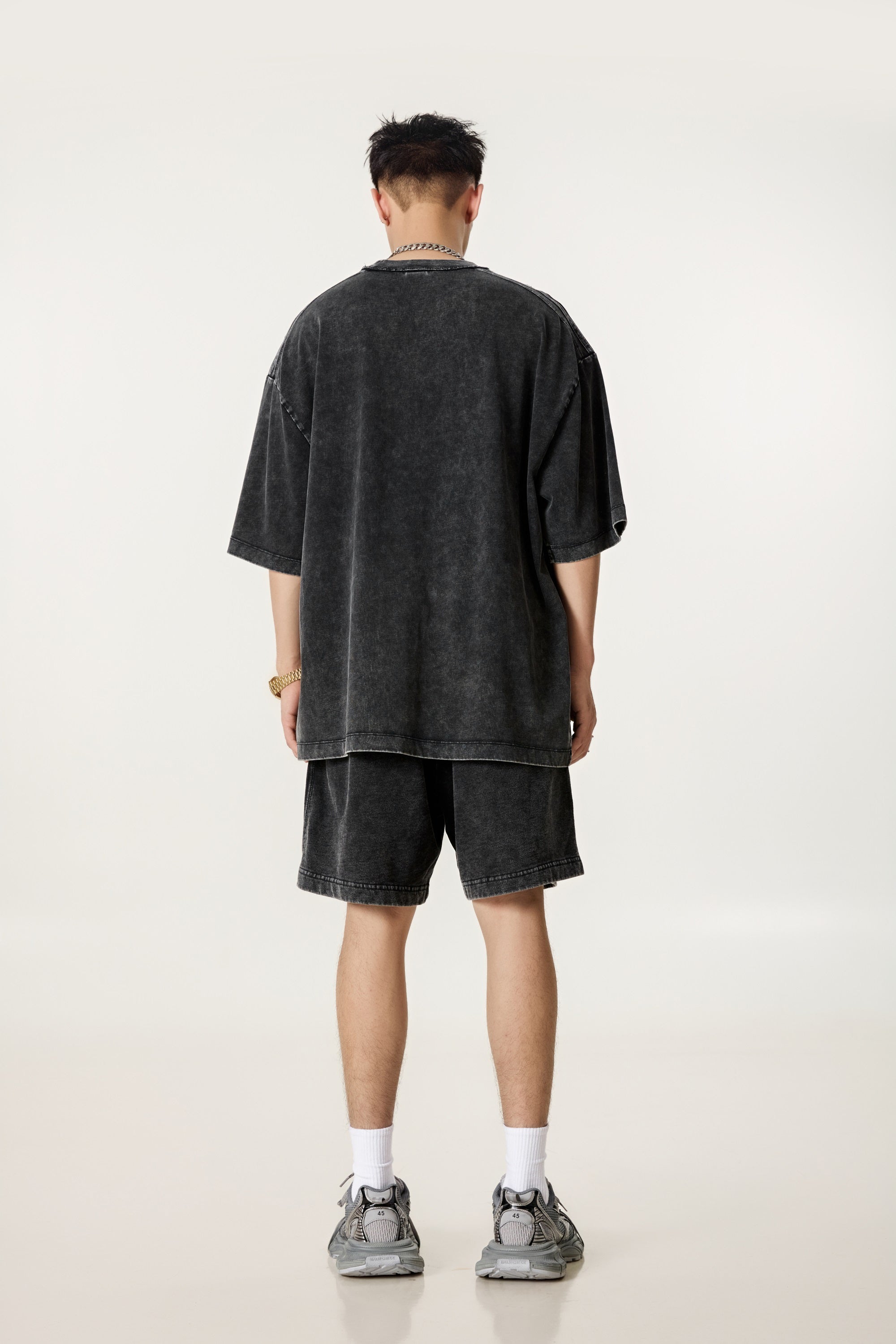 330GSM Unisex Snow-Wash 100%Cotton Wax-Dyed Soft & Durable Shorts Snow Wash