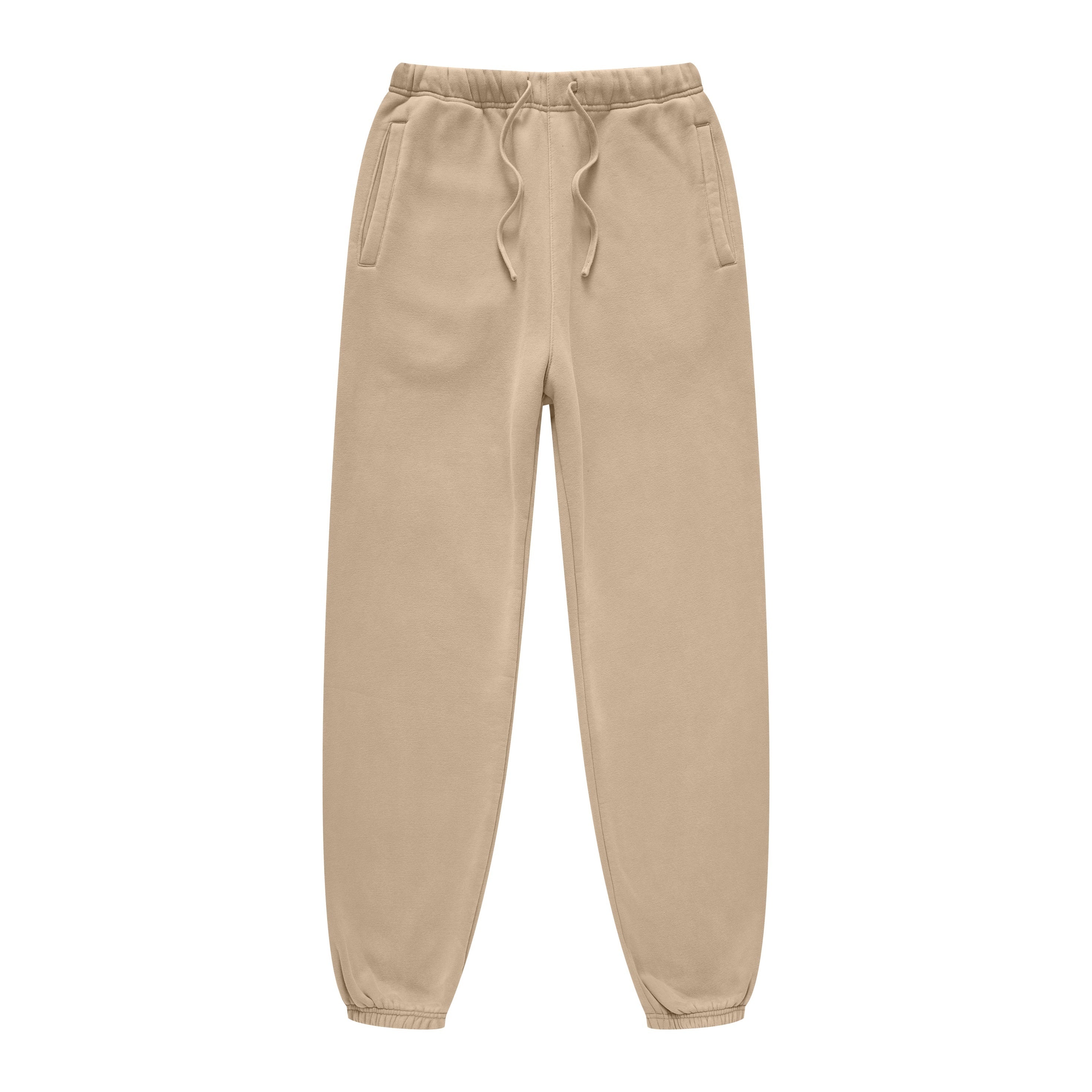 440GSM Unisex Relaxed Fit Loopback Terry Jogger Pants Khaki