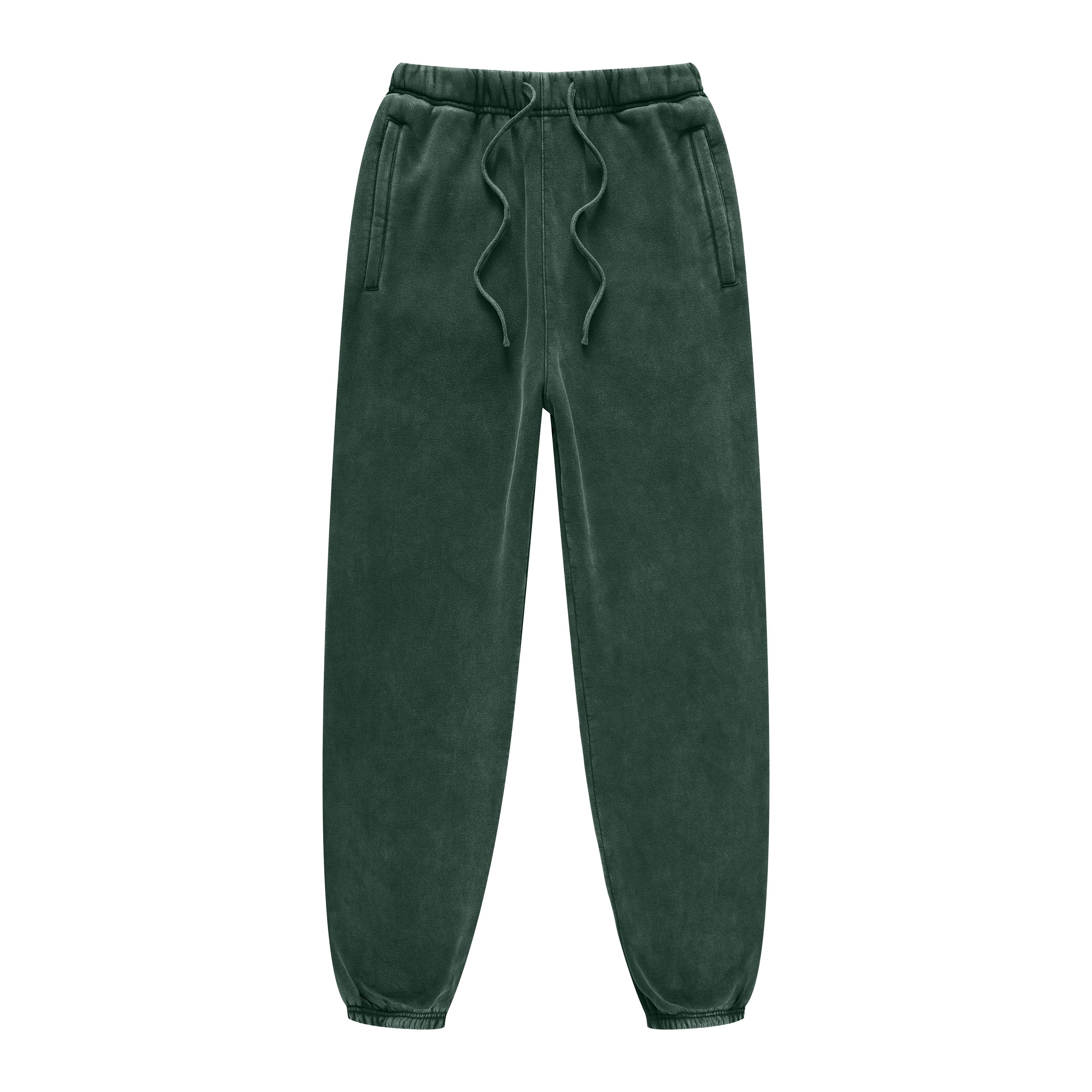 440GSM Unisex Relaxed Fit Loopback Terry Jogger Pants Emerald Green