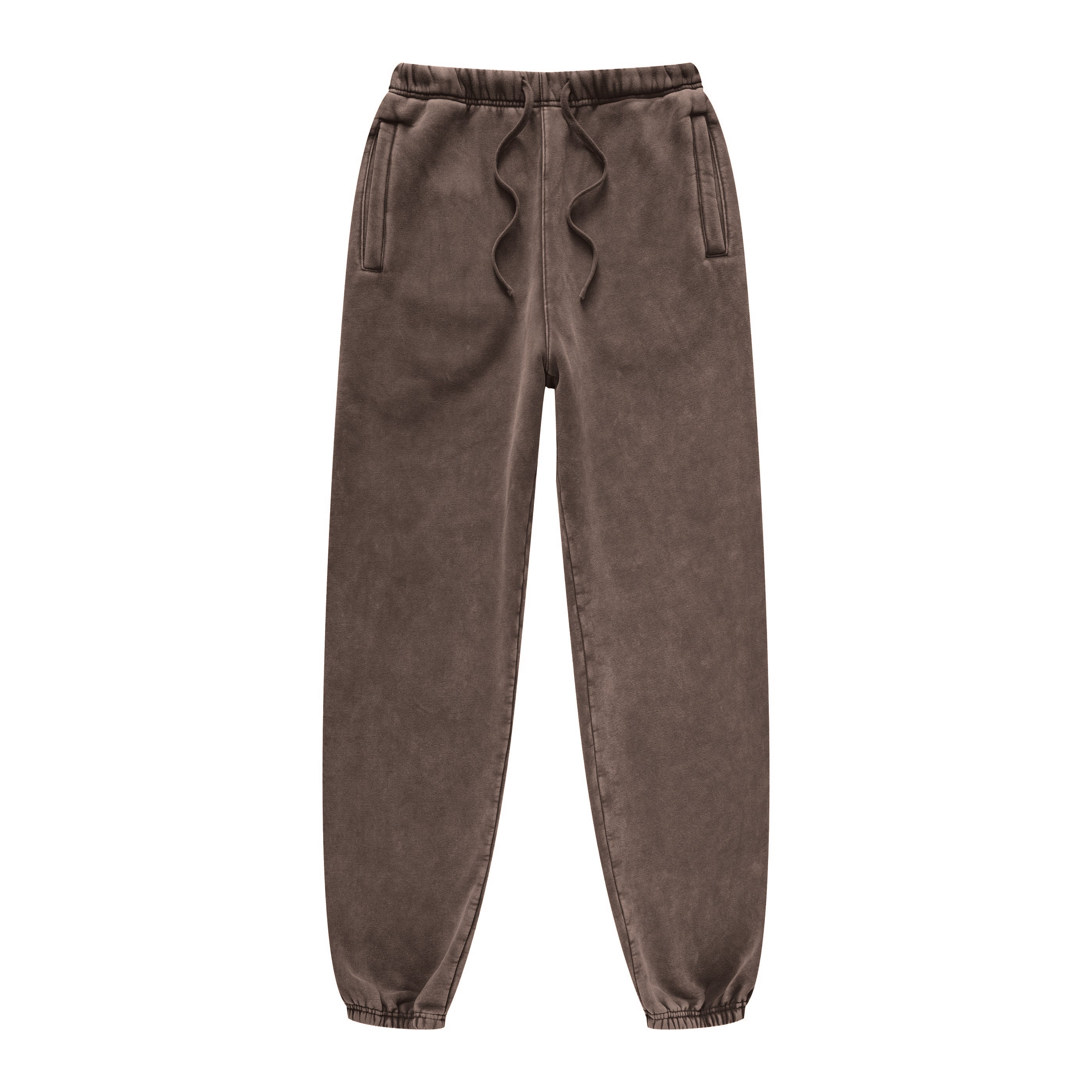 440GSM Unisex Relaxed Fit Loopback Terry Jogger Pants Brown