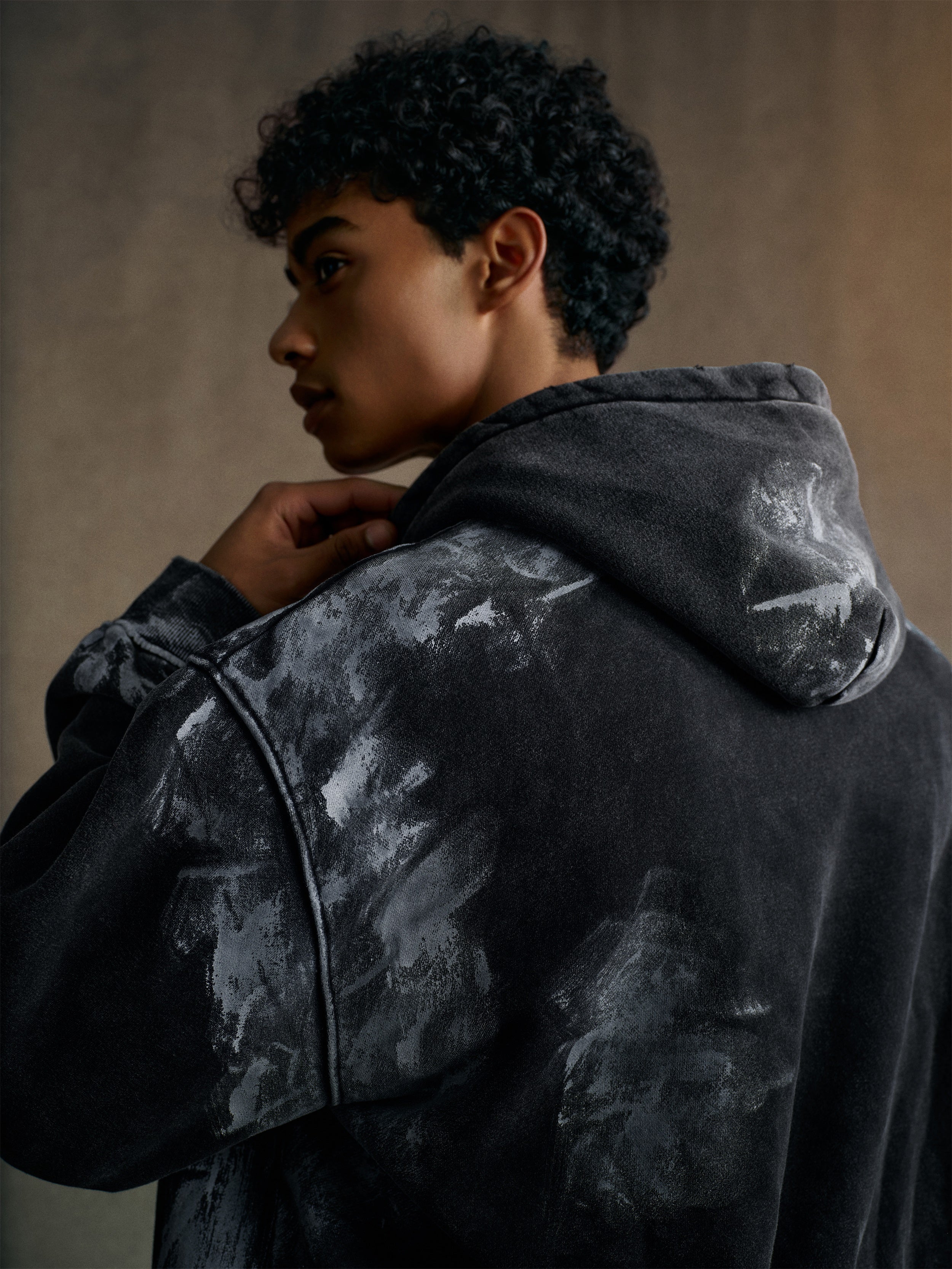 400GSM Unisex Heavyweight Vintage-Wash Hoodie Vintage black