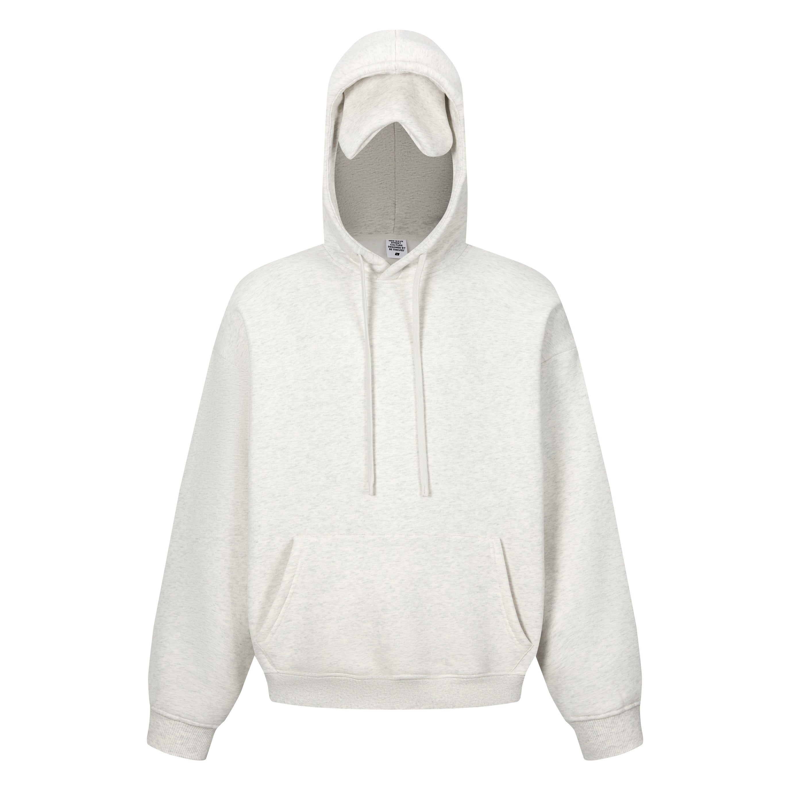 345GSM Men’s Eye-Patch Hoodie Oatmeal Gray