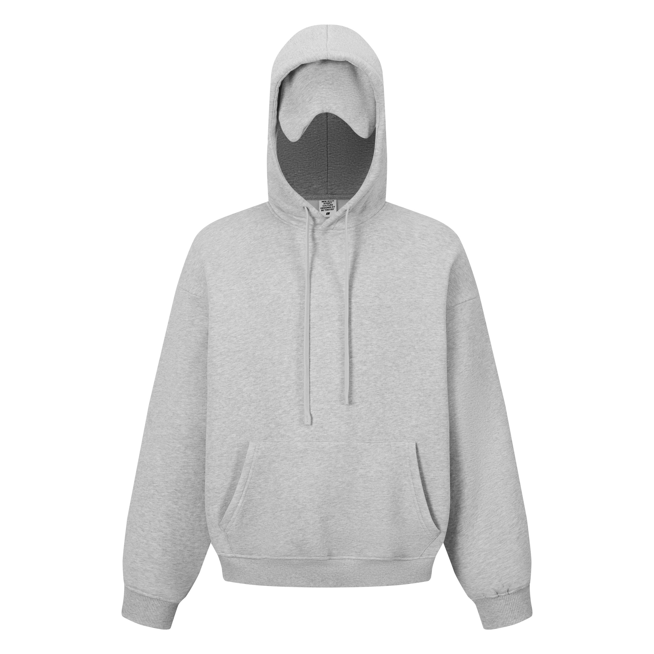 345GSM Men’s Eye-Patch Hoodie Heathered Gray