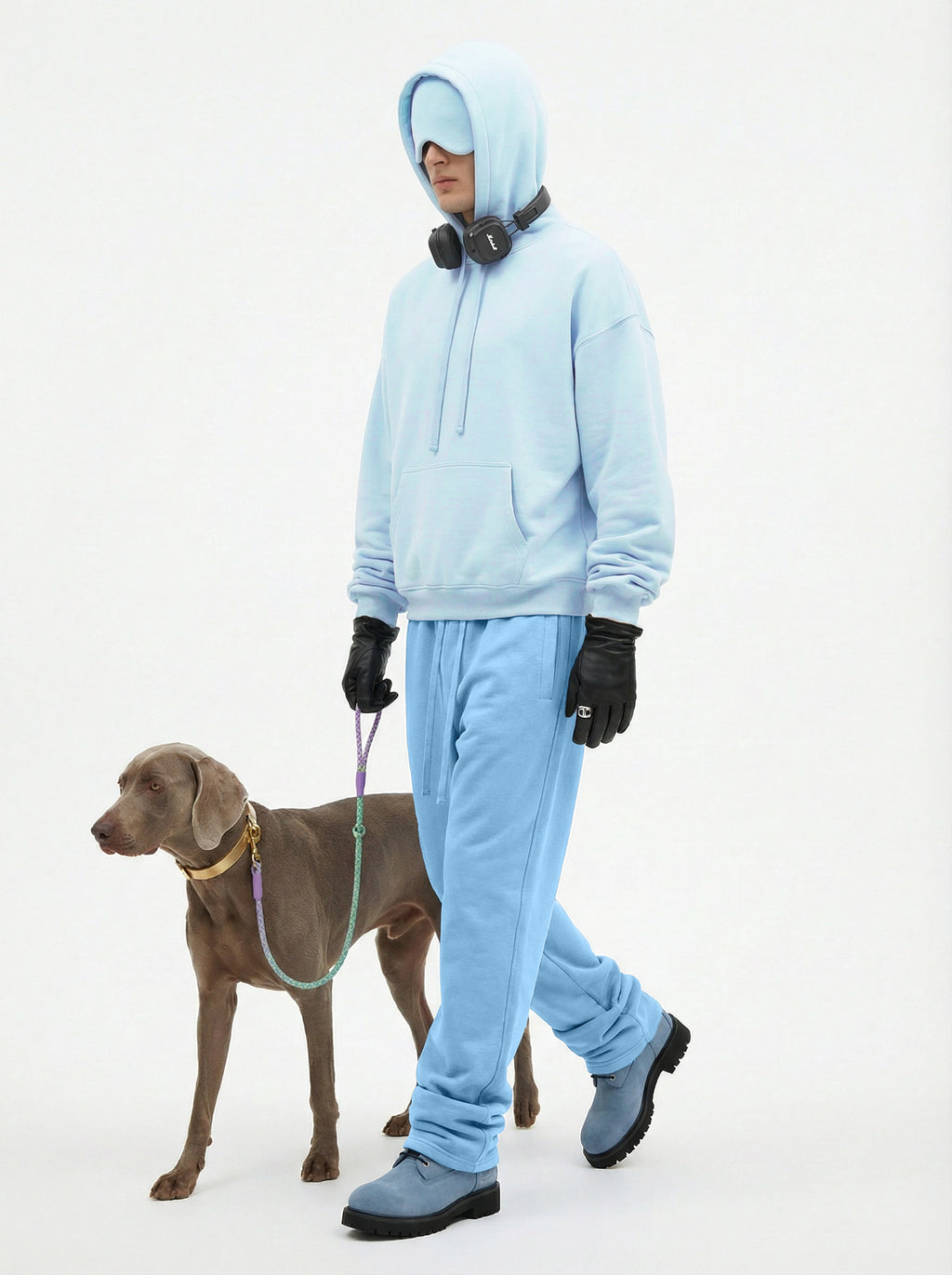 345GSM Men’s Eye-Patch Hoodie Baby Blue
