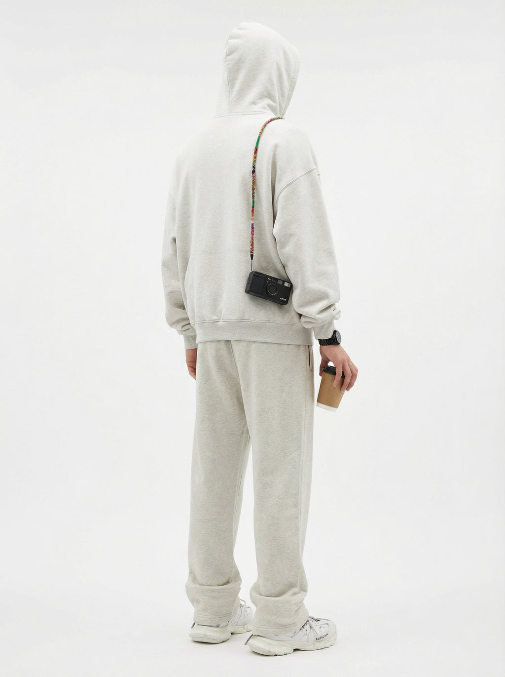 345GSM Men’s Eye-Patch Hoodie Oatmeal Gray