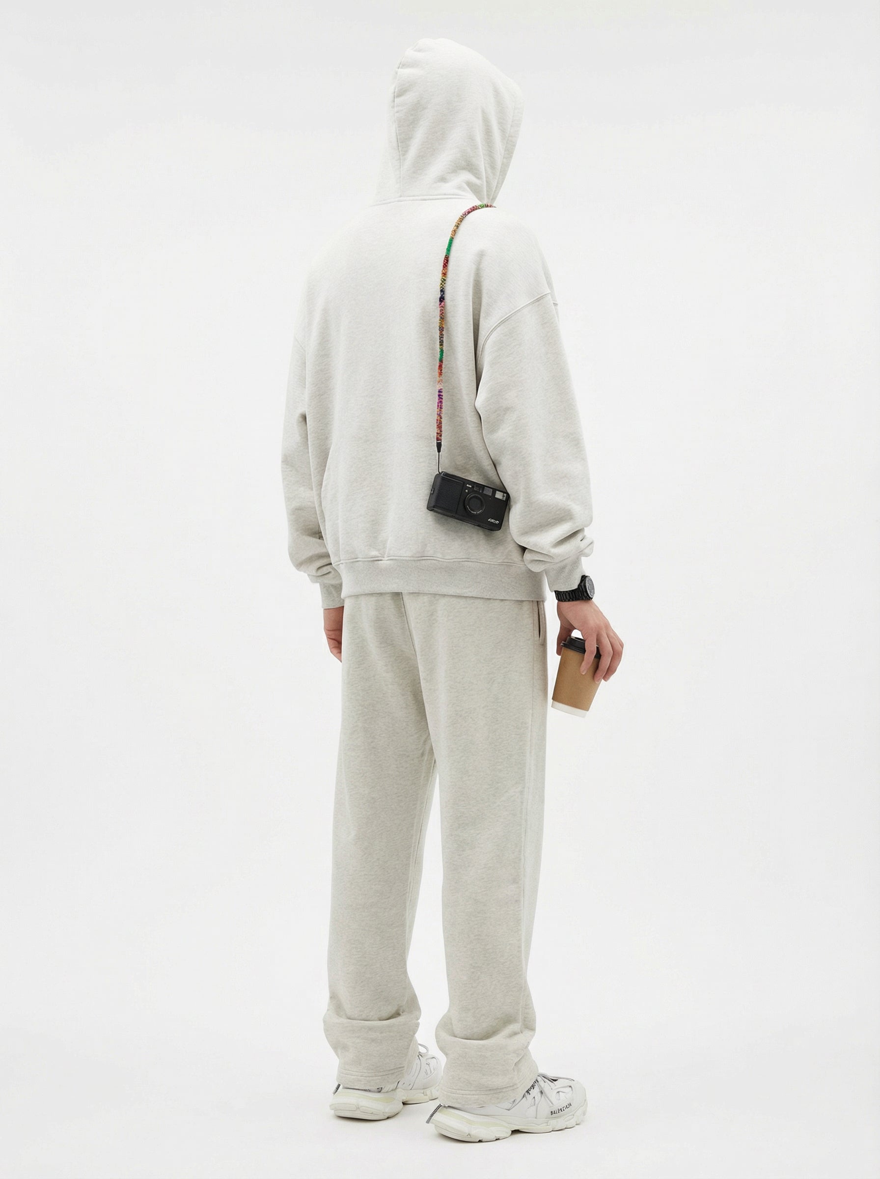 345GSM Men’s Eye-Patch Hoodie Oatmeal Gray