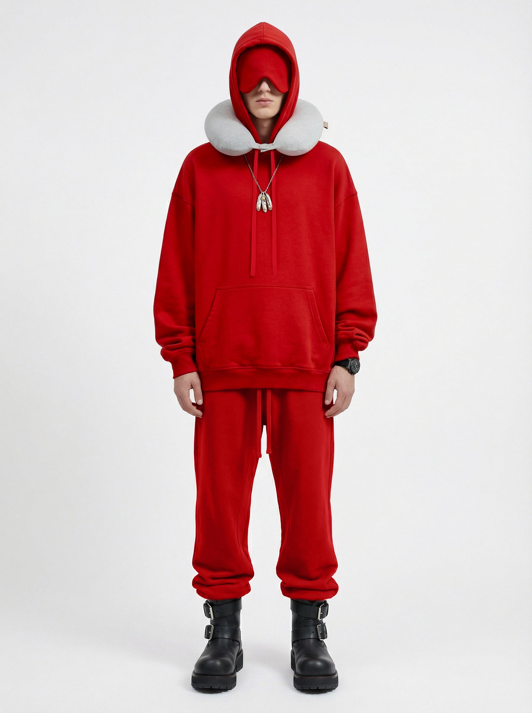 345GSM Men’s Eye-Patch Hoodie True Red