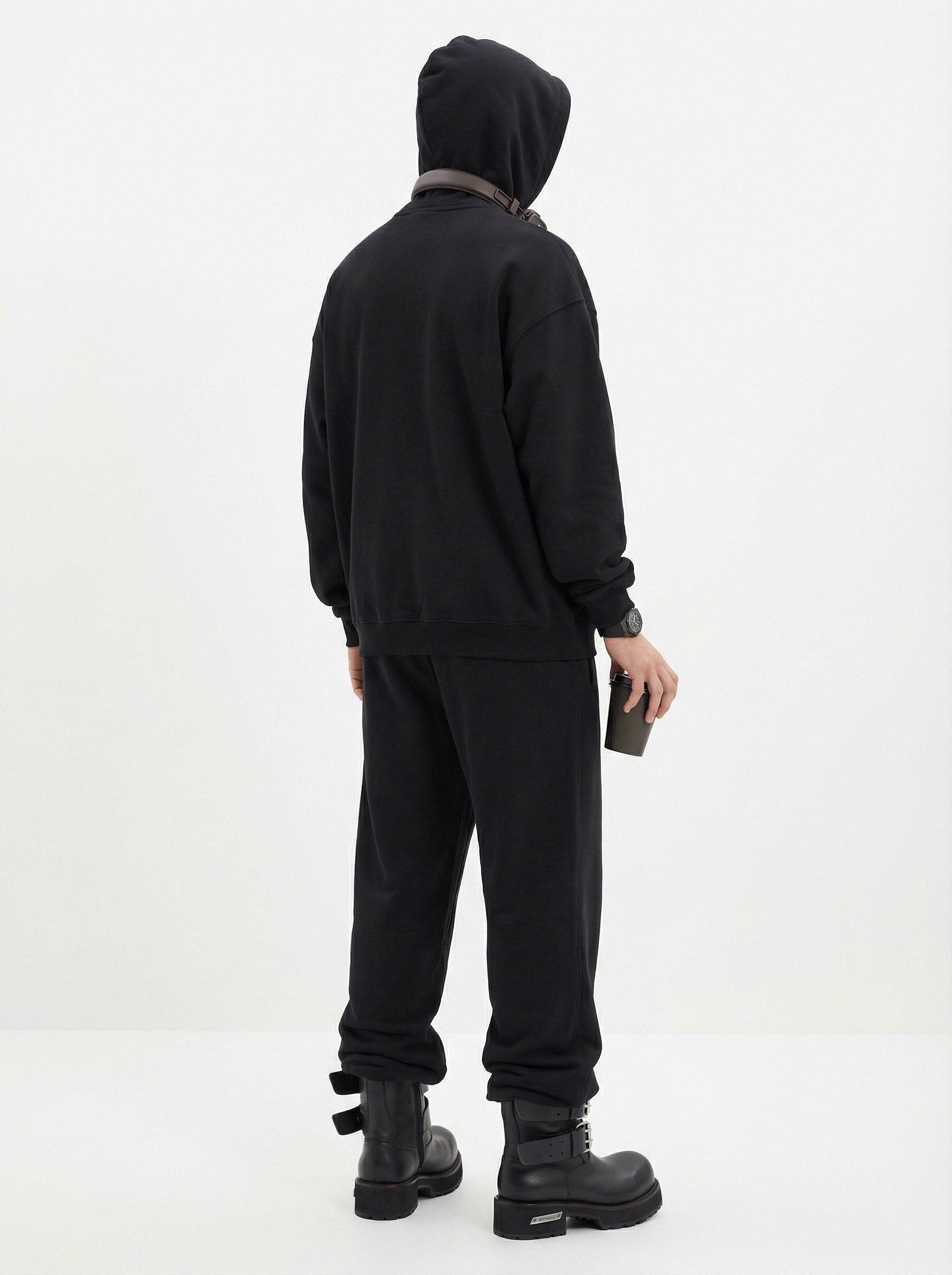 345GSM Men’s Eye-Patch Hoodie Black