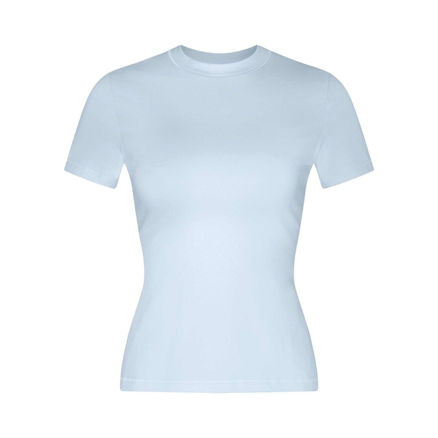 200GSM Women's High-Stretch Spandex Jersey Fitted T-Shirt Baby Blue