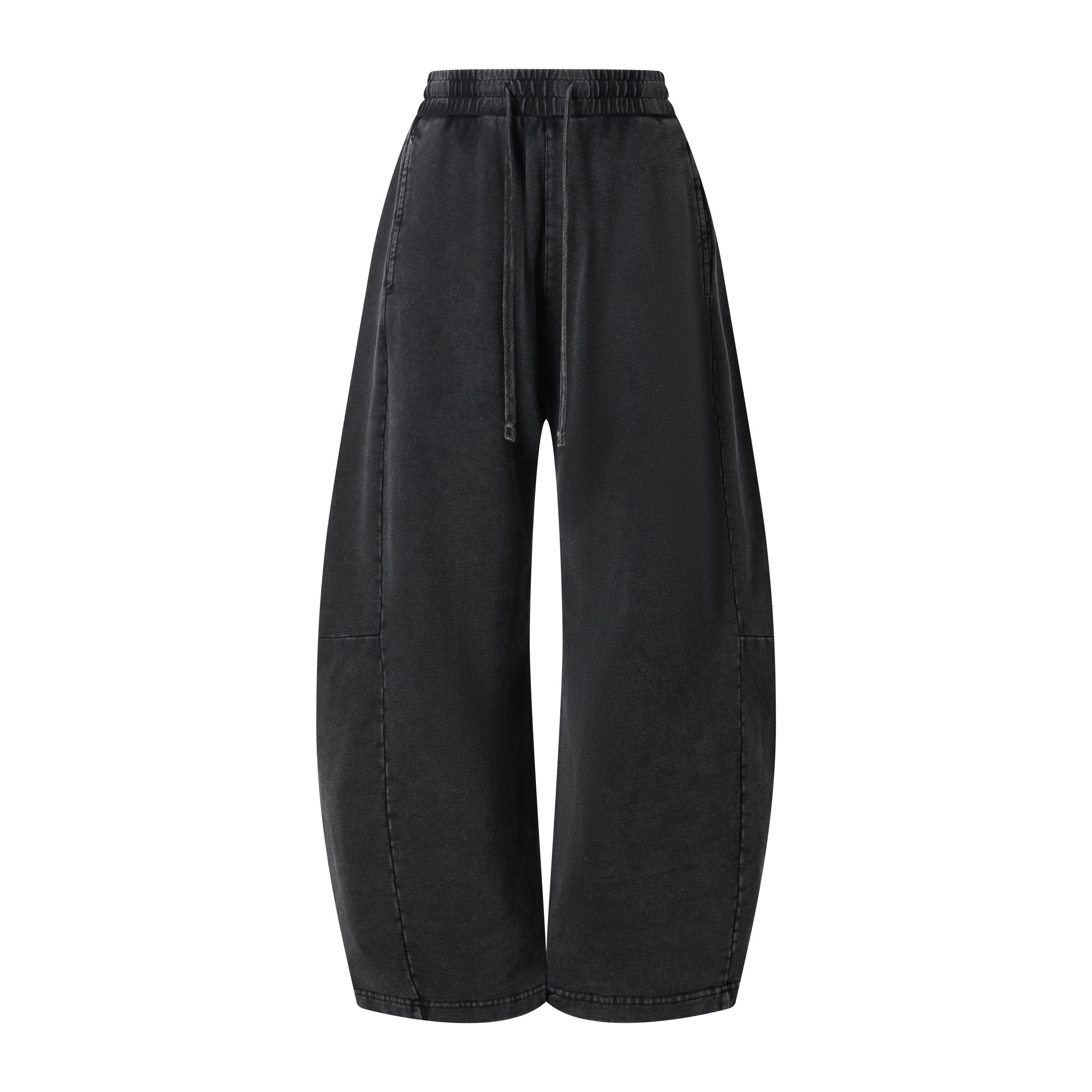 320GSM Men's Textured Denim Curved Panel Pants snow washed